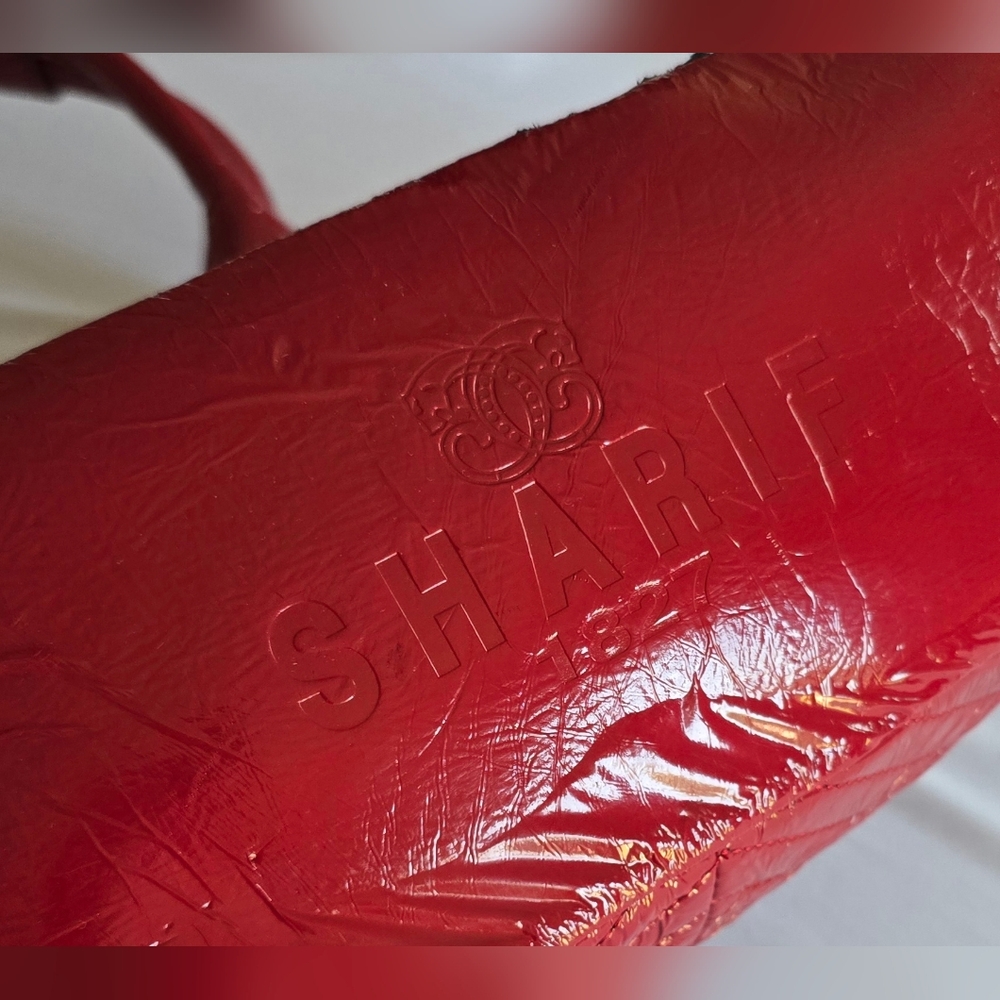 Sharif Original 1827 Designer Purse Red/Black Leather Shoulder Bag *Bonus Tote - Picture 10 of 14